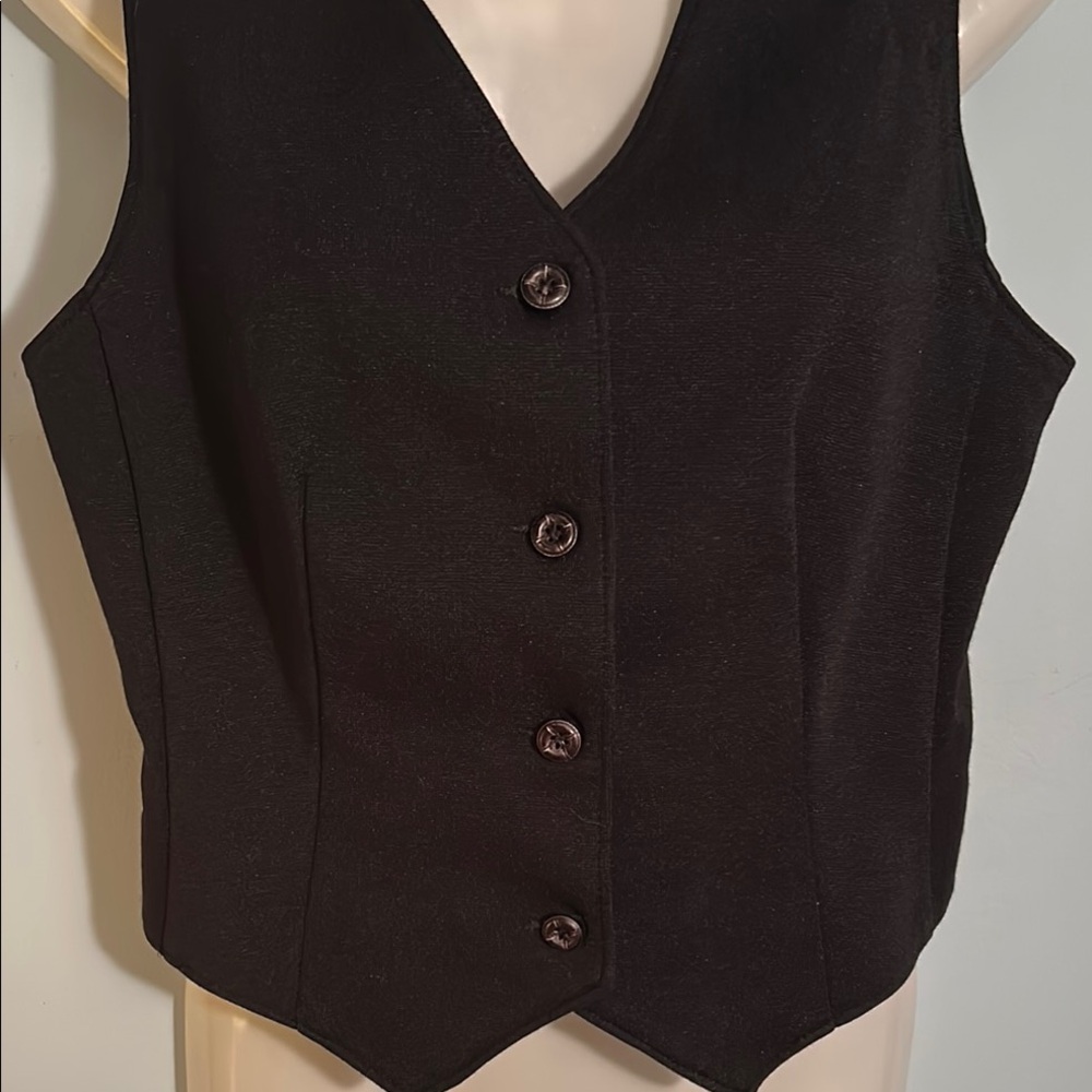 Elegant Black Button Up Women's Vest size 8 - Picture 7 of 14